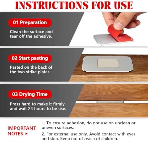 magnetic door catch, adhesive cabinet magnets for closure, package contents