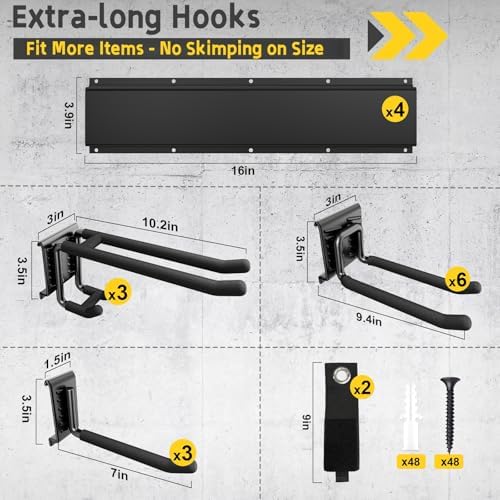 64" garage wall tool organizer, 900 lbs heavy shown in use