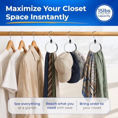 rolly hanger® premium closet organizer, rotating aluminum ring, side view