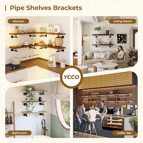 industrial t pipe shelf brackets for 6-12 in shown in use