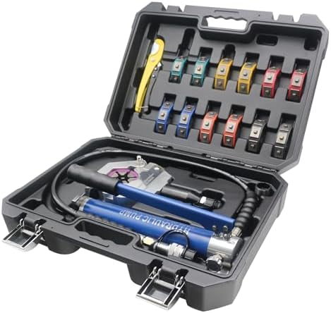 hydraulic ac crimping tool ac hose crimper manual shown in use