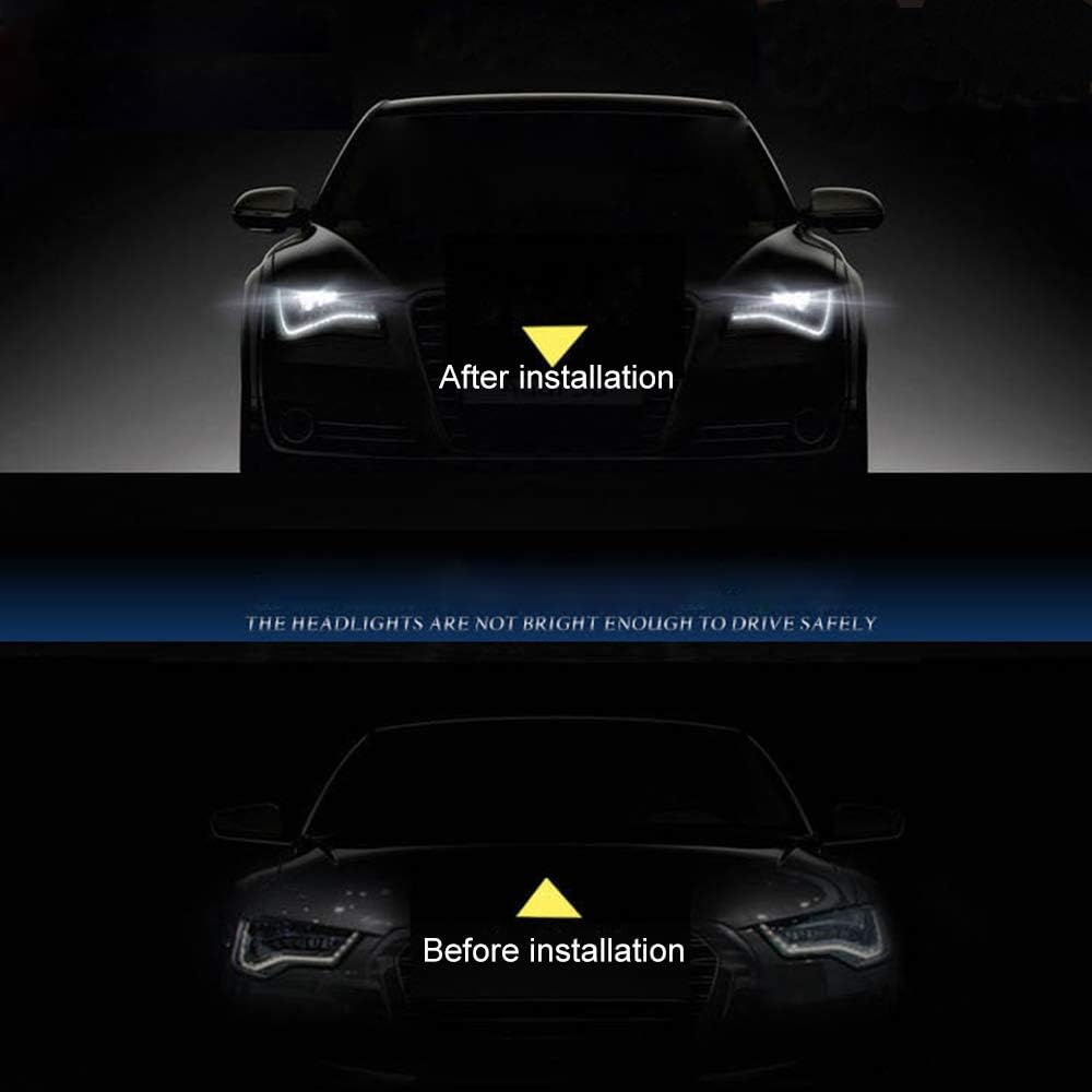 YSY 2Pcs Ultrafine DRL LED Strip Tube Flexible Waterproof Daytime Running Light For Car Headlight LED Strip,Decorative Lamp,Running Light,Neon Lights,Turn Signal Light (30cm(11inch), White)