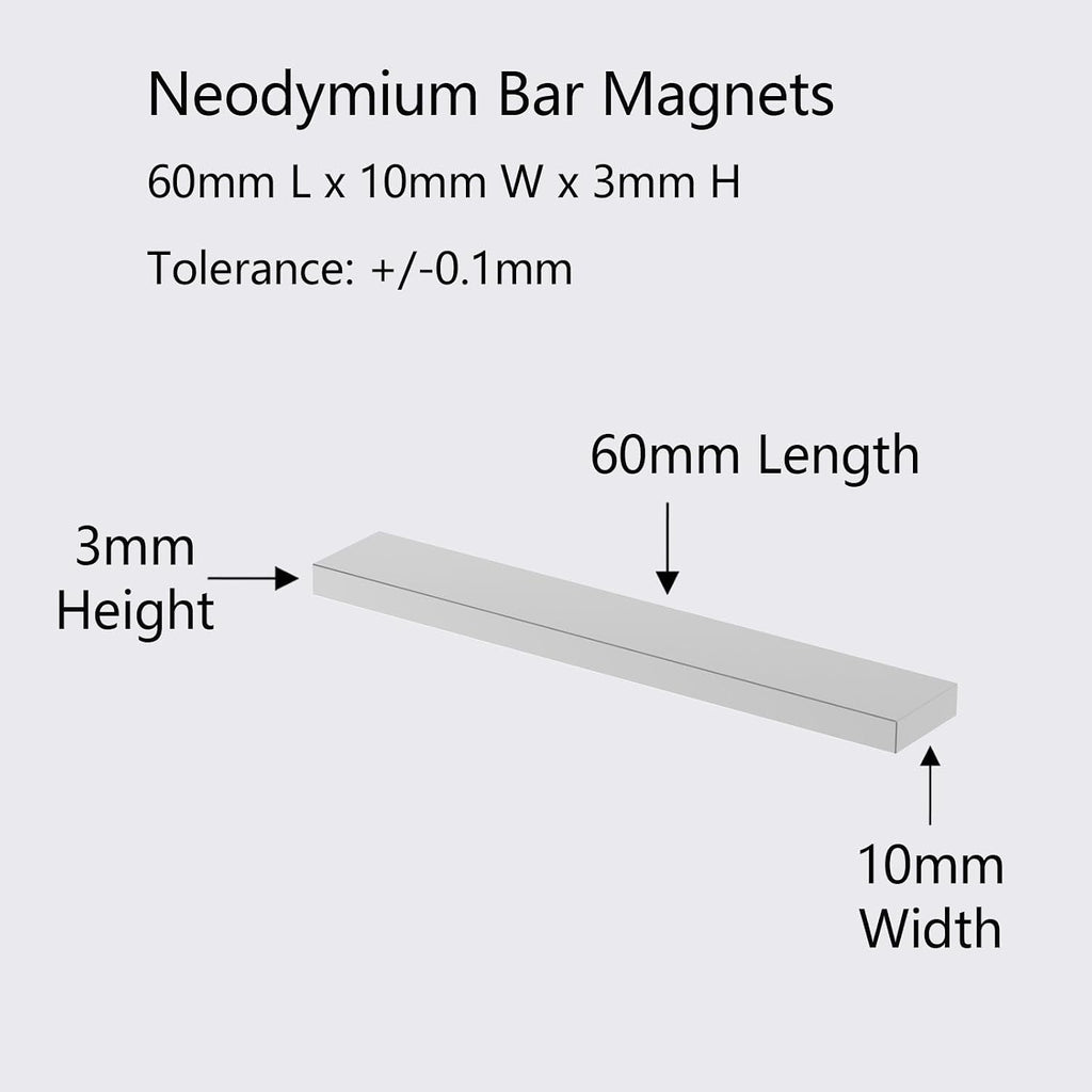 n52-60x10x3mm - 10 pack, powerful rare earth rectangular shown in use