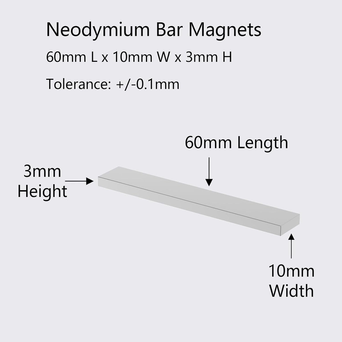 n52-60x10x3mm - 10 pack, powerful rare earth rectangular shown in use