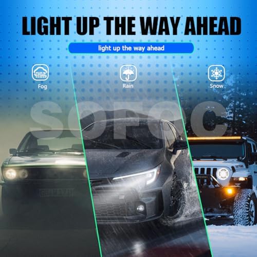 SOFOC 1157 BAY15D LED Bulb, 12V DC 300LM Super Bright Blue, 2835 9-SMD with Flash for Dome, Door, Footwell, Glove Box & Trunk Lights on Motorcycle, Scooter, ATV, UTV, RV (2-Pack)