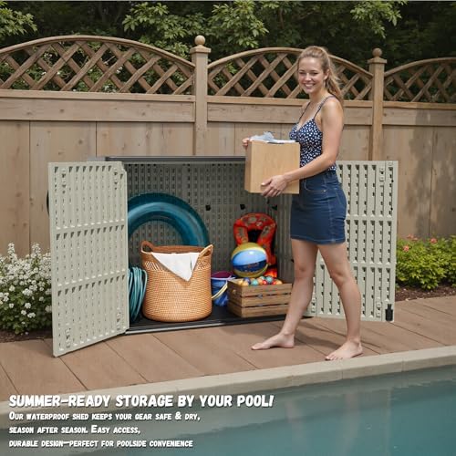 patiowell resin outdoor storage cabinet, 26 cu.ft horizontal, package contents