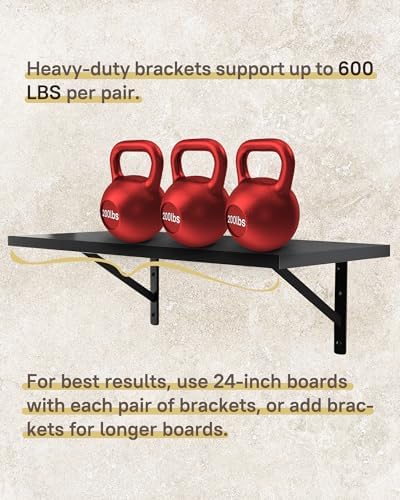 heavy duty shelf brackets, 12 x 8 inch, side view