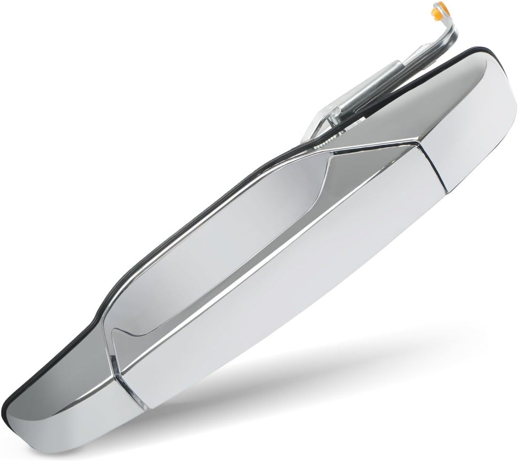 Exterior Chrome Door Handle Rear Left Driver Side Compatible with 2007-2014 Chevy Silverado Suburban Avalanche Tahoe, GMC Sierra Yukon, Cadillac Escalade Replace 15915659, 20954849, 22738725, 25890289