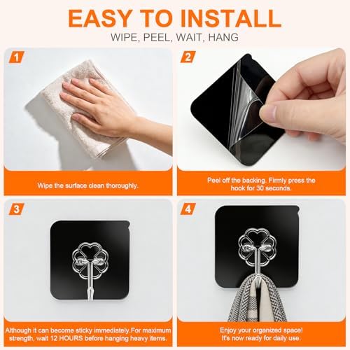ddmy 100 pack adhesive wall hooks 50lb heavy on a desk or shelf
