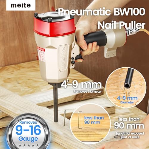meite bw100 pneumatic nail remover 9-16 gauge denailer, side view