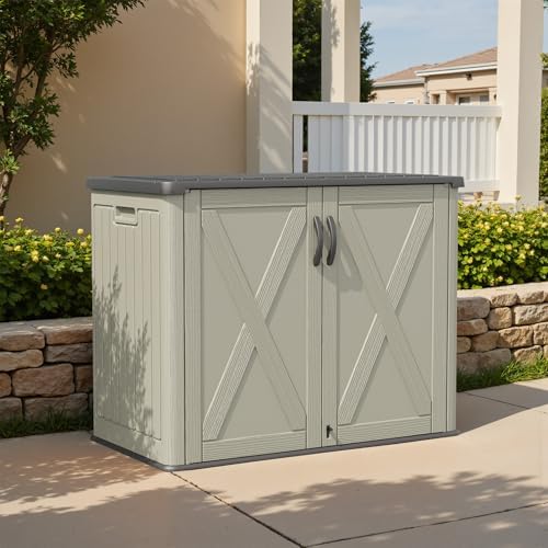 patiowell resin outdoor storage cabinet, 26 cu.ft horizontal, view 9