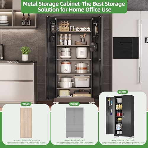 reemoon 5 adjustable 170 lb shelves, lockable doors, package contents