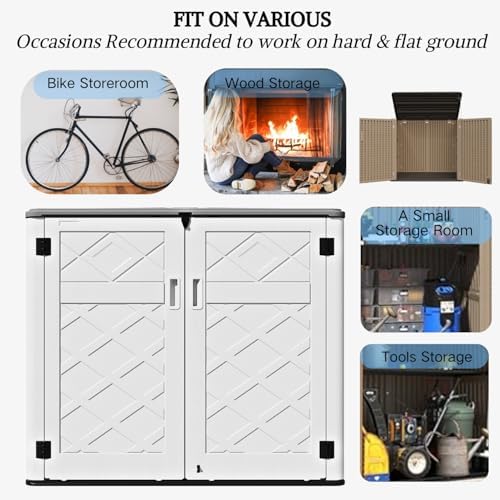 zzm large outdoor storage shed, 48 cu ft, front angle view