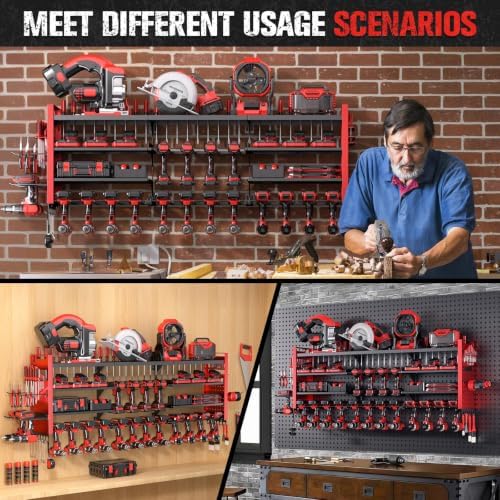 49.8" power tool organizer wall mount,holds 18 cordless, package contents
