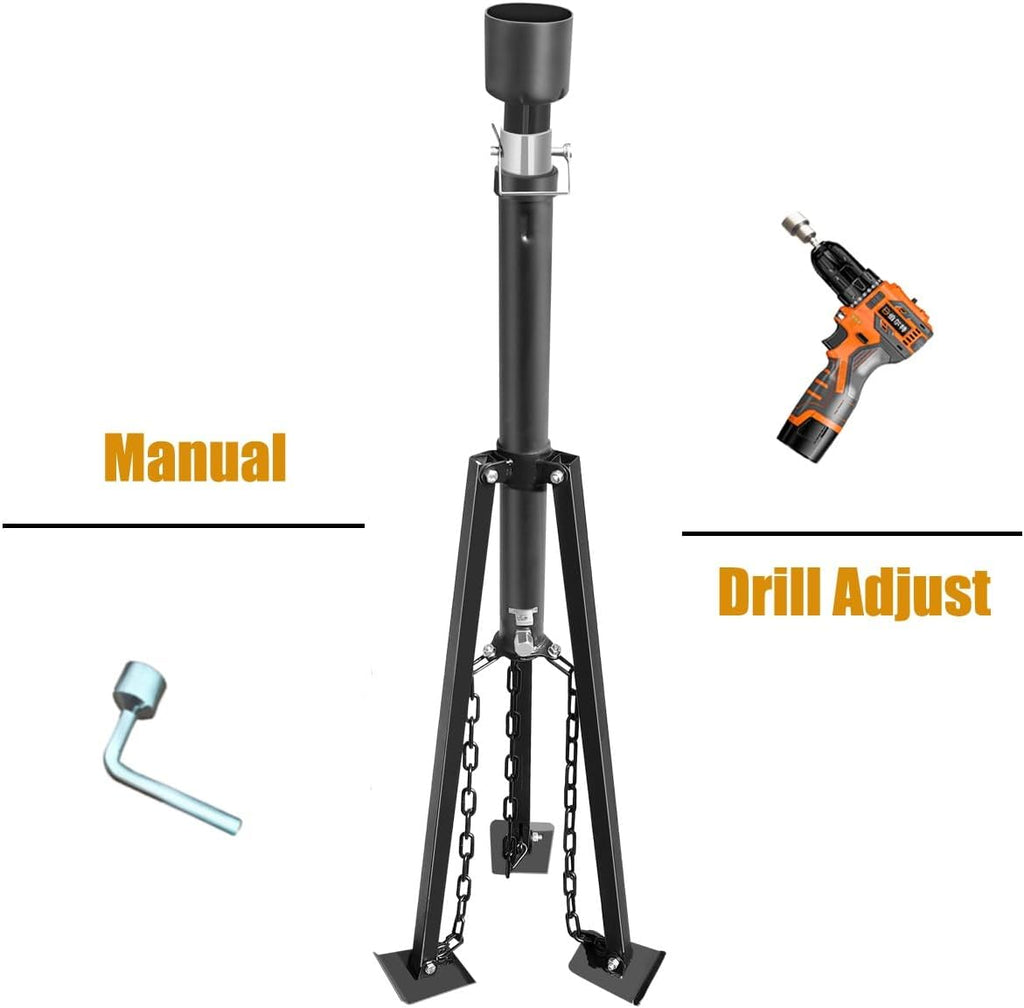 King Pin Tripod Stabilizer Jack for 5th Wheel Trailer Rv, (Allow Drill Adjust), 5000lb Load Capacity & Adjustable Height from 35" to 56"（Patented
