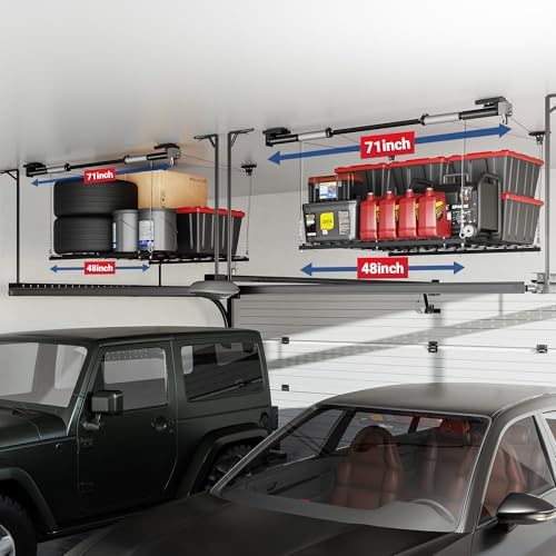 fleximounts gl1 overhead garage lifting storage rack, 4x4 shown in use