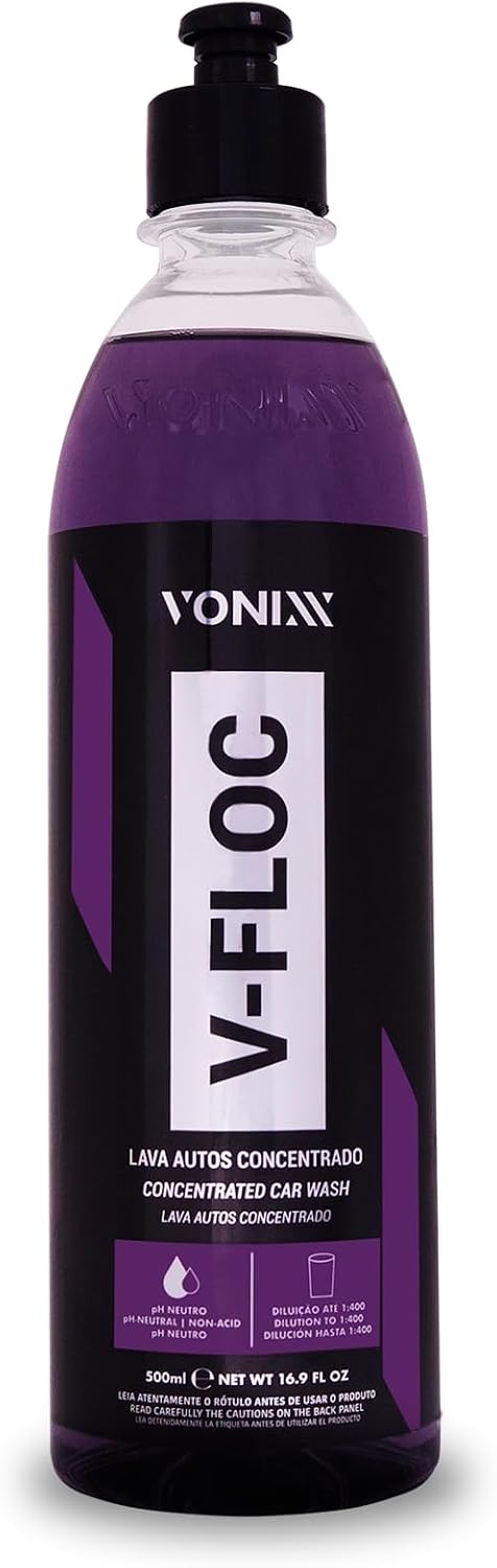 Vonixx V-Floc Concentrated Car Wash Soap - Ph-neutral - 1:400 dilution - 16.9 fl oz (500ml)