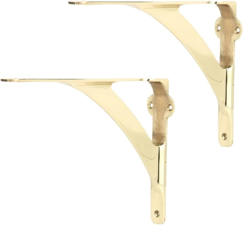 a29 shelf brackets, solid brass, polished brass finish, main product view
