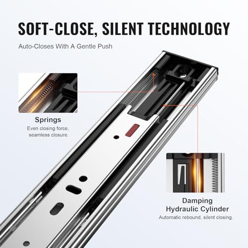 vevor soft close drawer slides 10 pairs 14, close-up detail