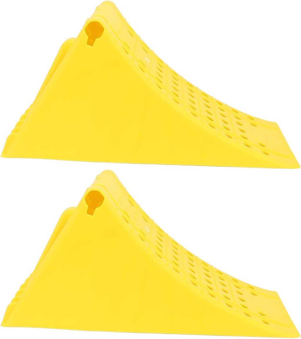 Fabater Wheel Chocks, 2Pcs Heavy Duty Stoppers, Trailer Accessories RV Leveling Blocks with Anti Slip Grid Grip for RV Trailer Truck Car