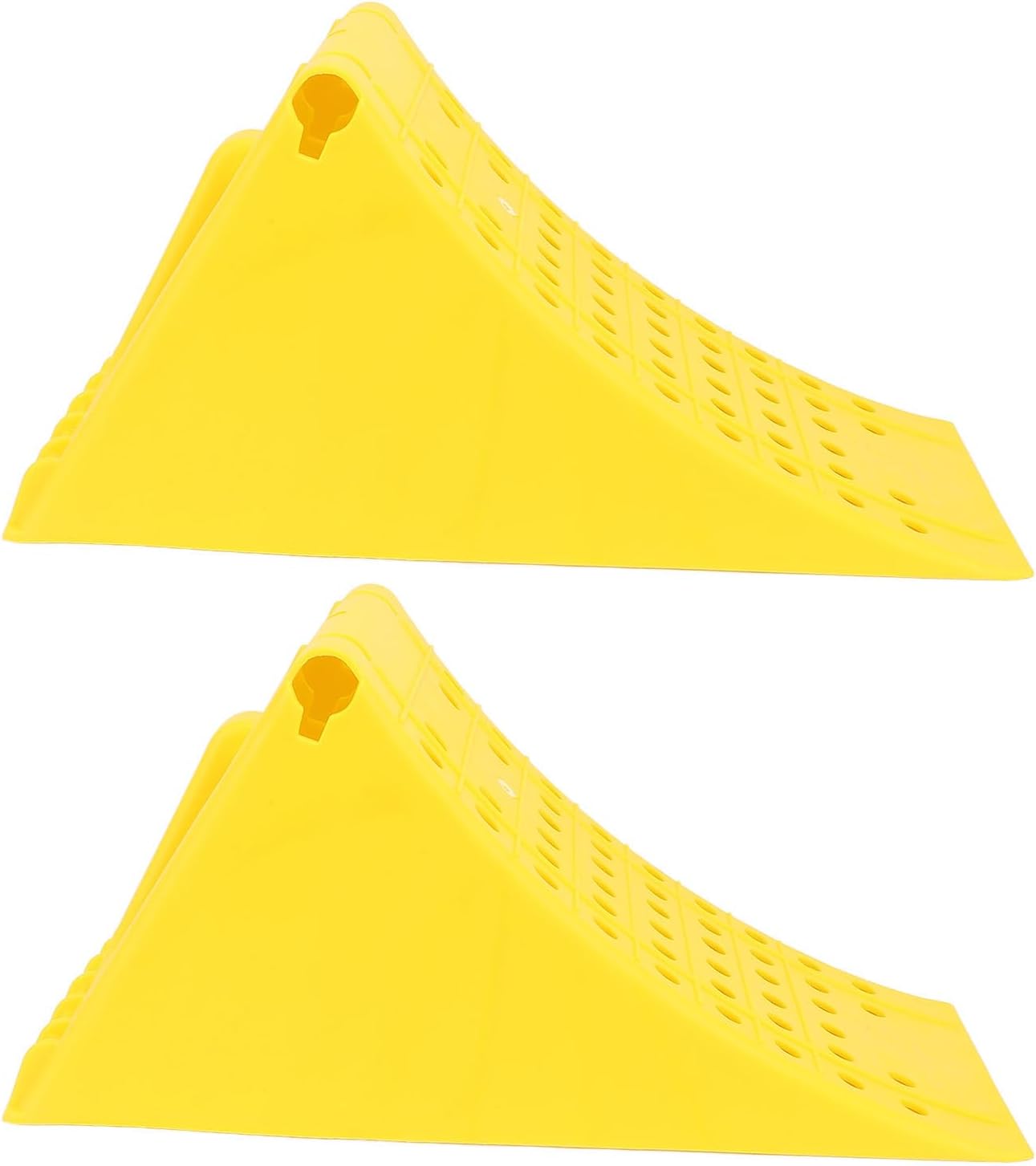 Fabater Wheel Chocks, 2Pcs Heavy Duty Stoppers, Trailer Accessories RV Leveling Blocks with Anti Slip Grid Grip for RV Trailer Truck Car