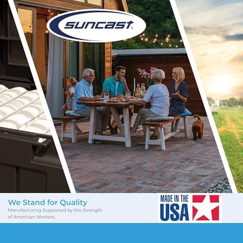 suncast 99 gal wicker resin deck box, storage, view 9
