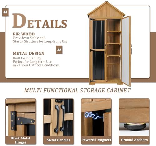 outdoor storage cabinet waterproof, outdoor storage shed with, side view