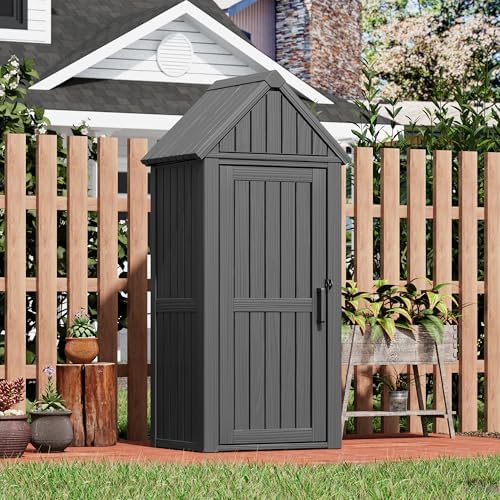 fancyango outdoor resin storage cabinet sturdy all-weather shed, main product view