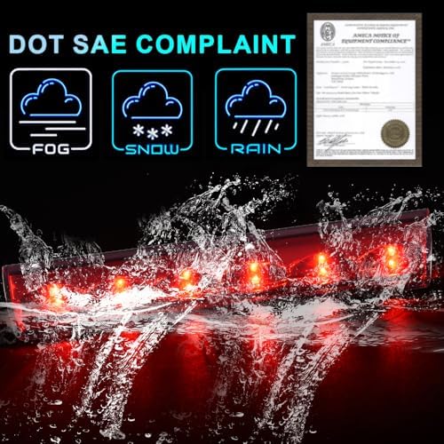 PIT66 LED 3rd Third Brake Light, Compatible with Truck Cap Topper Leer Are Century LED Recessed 3rd Brake Light Lamp Red Lens Chrome Housing | Truck Cap Topper Compatible with Leer Are Century LED Recessed 3rd Brake Light Lamp Red Lens Chrome Housing