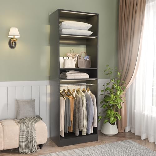 unikito 25" closet organizer system with hanging rods, package contents