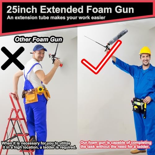 25in extended spray foam insulation gun-ptfe coated professional, package contents