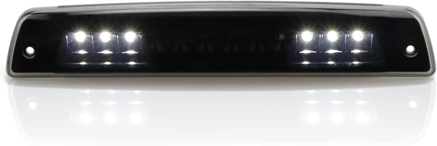 Tresound For 1994-2001 Dodge Ram 1500/2500/ 3500 Third 3rd LED Brake Light Cargo Lamp High Mount Brake Light Replacement (Black+ Smoke Lens)