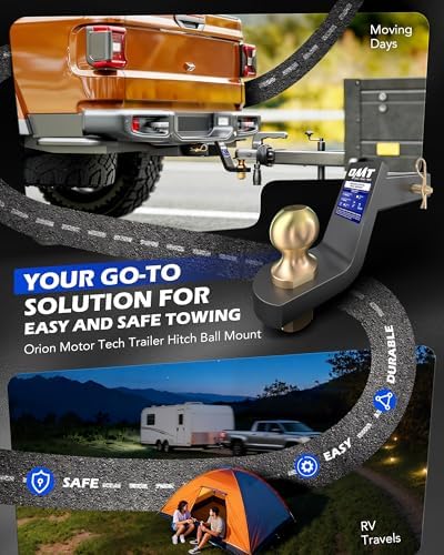 omt trailer hitch ball mount, 2" receiver, 4" shown in use