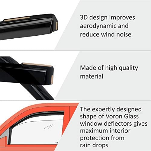 voron glass in-channel extra durable rain guards for, side view