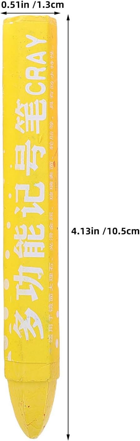 8pcs Tire Marking Crayon: Yellow Tire Crayon Marker - Water & Oil Resistant for Lettering On Rims, Wood, Plastic, Felt - Wax Pencils