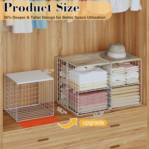 hencawima 2 pack stackable closet storage bins with, close-up detail