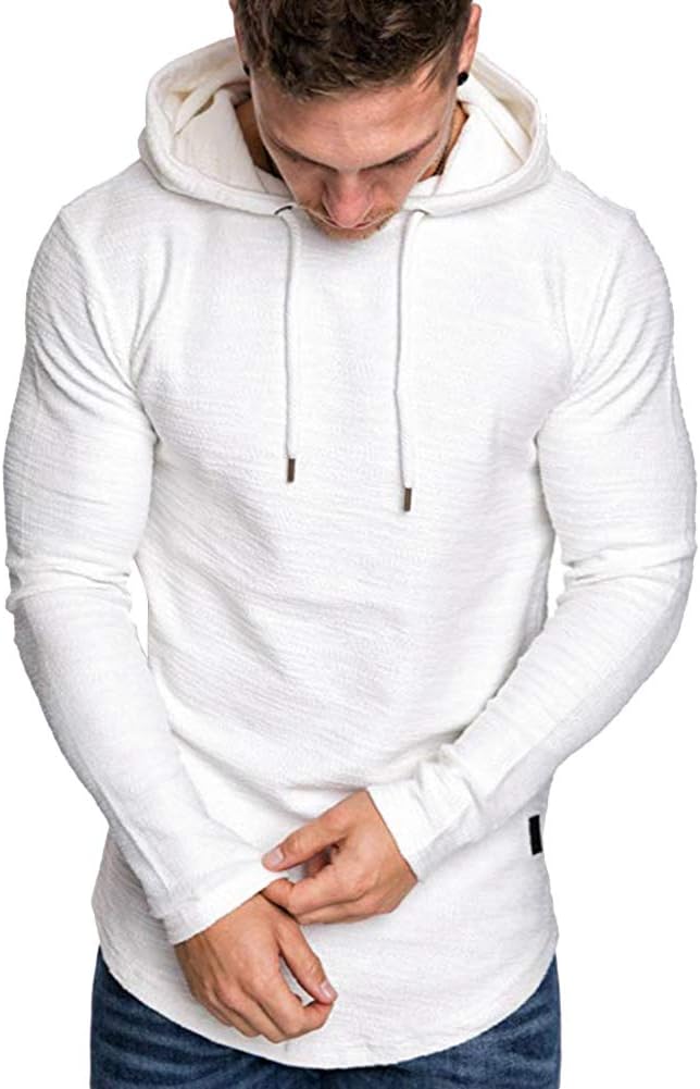 Lexiart Mens Fashion Athletic Hoodies Sport Sweatshirt Solid Color Fleece - Image 5