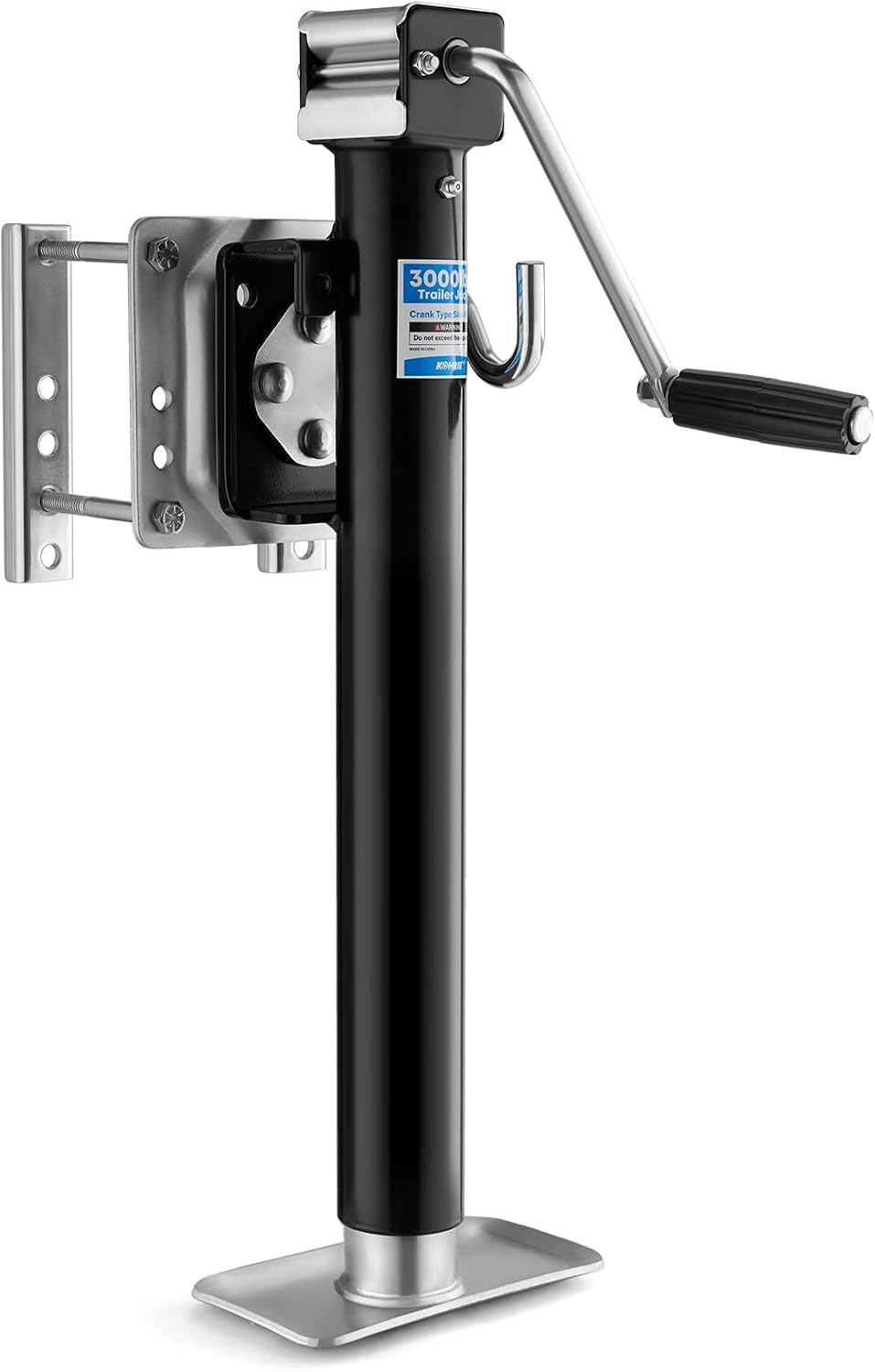 Kohree 3000 lbs Trailer Jack, Heavy Duty Bolt-on Low-Profile Small Swivel Trailer Tongue Jack with Ergonomic Handle for RV, Boat, Utility, Camping Trailer, 15" Vertical Travel
