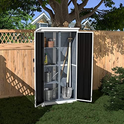 gdlf outdoor storage cabinet, wood & metal garden, close-up detail