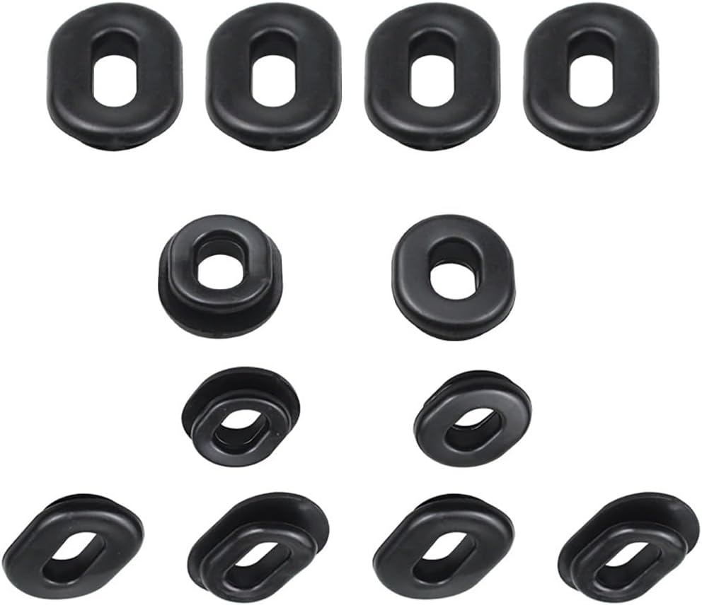 2Set （12pcs） 83551-300-000 17247-303-000 Universal Motorcycle Rubber Grommet Single Side Cover Pad for Hon/da CB100 CB125S CL100 100S 125S SL100 TL125 125S XL100 Replace Battery Cap Buffer