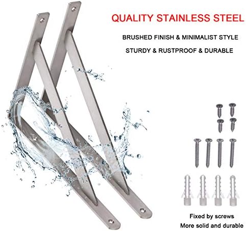 yumore 14 inch shelf bracket, heavy duty l showing dimensions