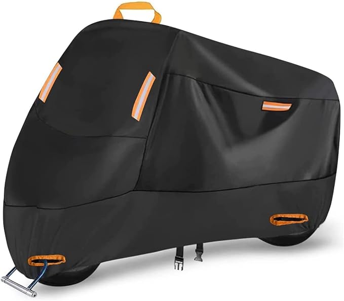 Seceles 300D Motorcycle Cover Waterproof Outdoor, All Season Protection by SECELES
