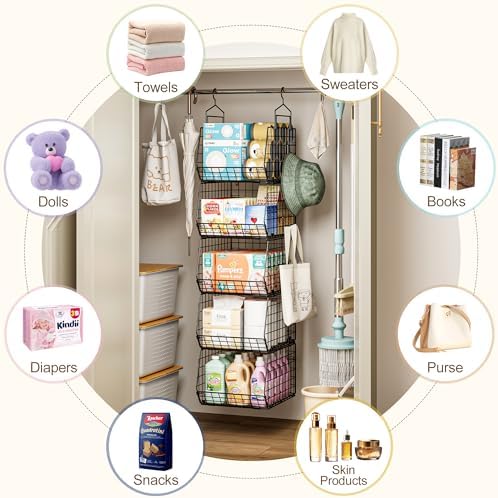 capacity upgrade edition deeper 4'' 5 tier foldable on a desk or shelf