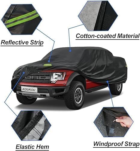KouKou Truck Cover Waterproof All Weather, 7 Layers Heavy Duty Pickup Truck - Image 3
