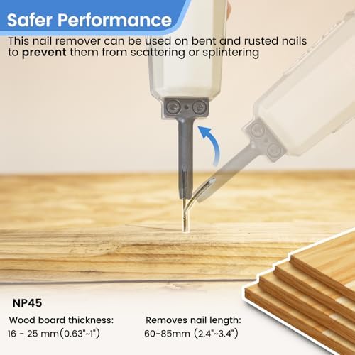 meite np45 pneumatic nail remover, 9-16 gauge denailer, close-up detail