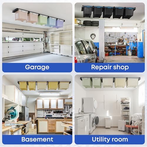 woofog overhead garage storage rack, garage ceiling storage on a desk or shelf