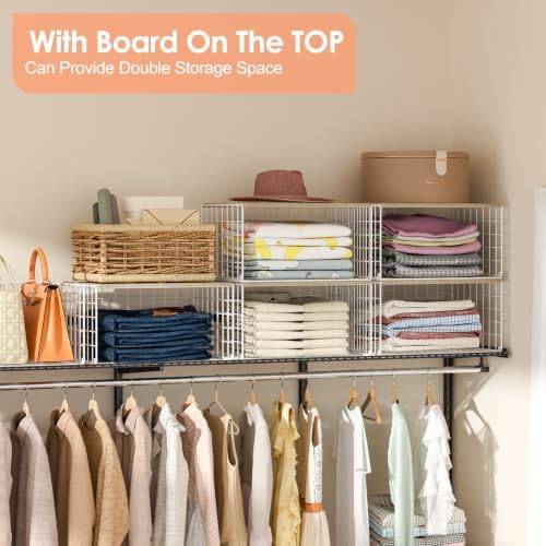 hencawima 4 pack stackable closet storage shelf organizer, package contents