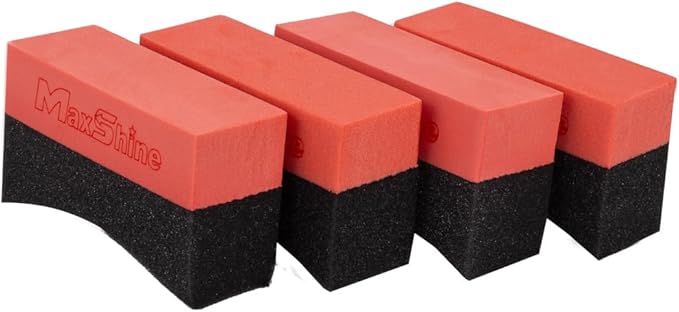 Maxshine Tire Dressing Applicator, Curved Foam Pad 10x4cm, High-Density - Image 3