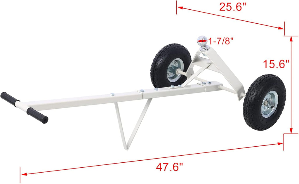Heavy-Duty Trailer Dolly with Pneumatic Tires - 600 Lb Capacity - Easy Maneuverability for Boats, Utility, and Jet Scooter Trailers