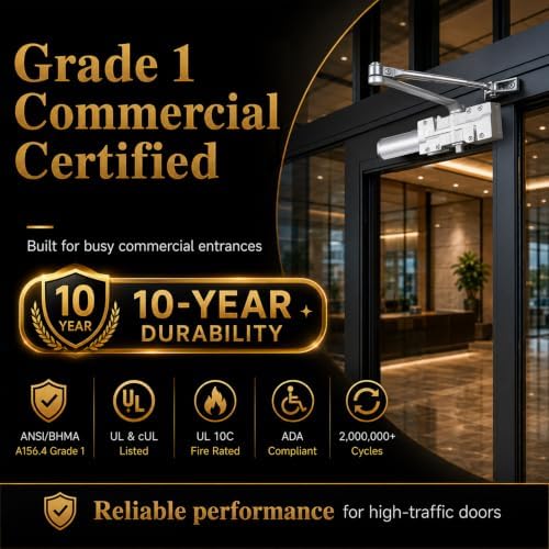 newbang grade 1 commercial heavy duty door closer shown in use